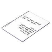 Nur für den Fall, niemand sagte Ihnen heute Hallo Notizblock (Linke Seite)