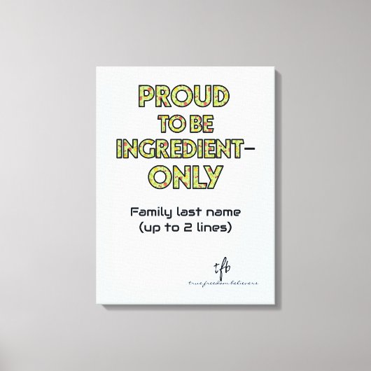 Nur für den Haushalt bestimmte Inhaltsstoffe Leinwanddruck (Vorderseite)