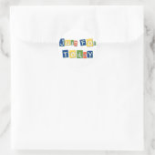 Nur für die aktuellen Slogan Quote Farbblockbuchst Runder Aufkleber (Tasche)