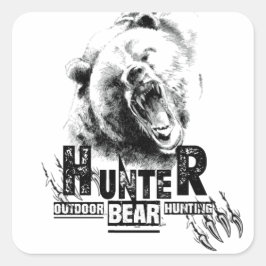 Nur für echte Jäger T - Shirt Button Quadratischer Aufkleber