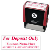 "Nur für Einlagen" mit/Name Kautschuk-Briefmarke Permastempel (Beispiel)