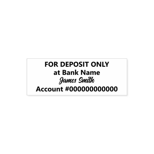 Nur für Einzahlungen: Signature Name Bank Account Permastempel (Design)