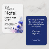 Nur für Erwachsene gedeihliche Kornblume Begleitkarte (Vorne/Hinten)