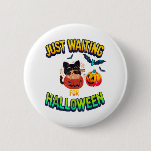 nur für Halloween Black Cat Van Gogh Starr Button