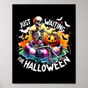 Nur für Halloween Kürbislaterne Skelett Gewartet Poster