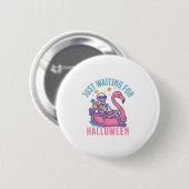 Nur für Halloween Skeleton Flamingo Beach Gewartet Button (Vorne & Hinten)