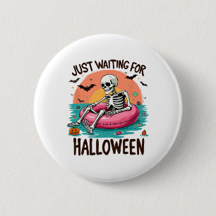 Nur für Halloween Skeleton Spaß Gewartet Button