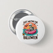 Nur für Halloween Skeleton Spaß Gewartet Button (Vorne & Hinten)