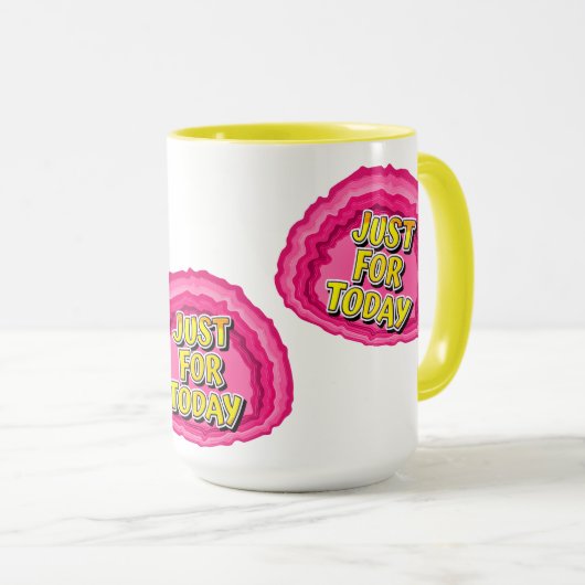 Nur für heute Geode 12 Step OM Erholung Slogan Tasse (VorderseiteRechts)