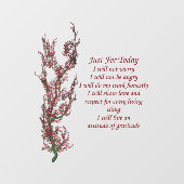 Nur für heute inspirierendes Gebet Fensteraufkleber (Blatt)