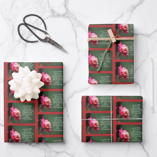 Nur für heute inspirierendes Reiki Floral Geschenkpapier Set (Vorderseite)