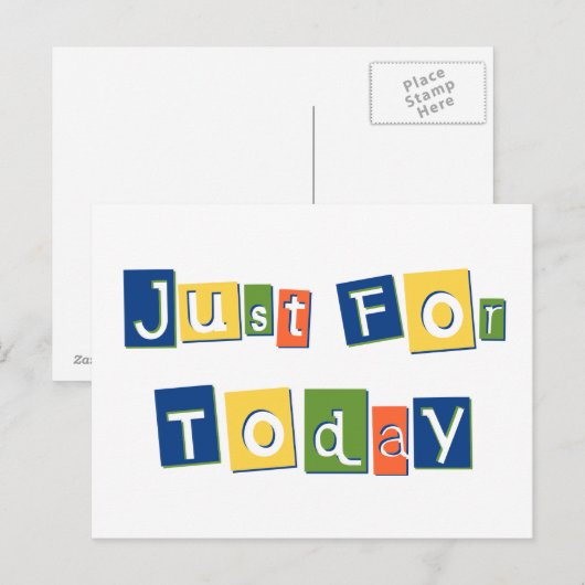 Nur für heute postkarte (Vorne/Hinten)