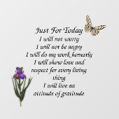 Nur für heute Schmetterlingsmoptik Blume Inspirati Fensteraufkleber (Blatt)