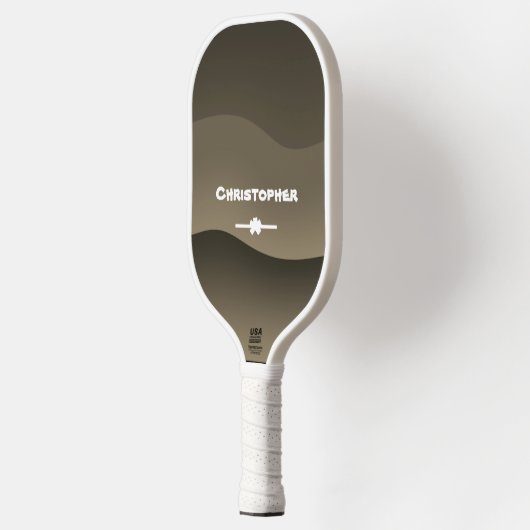 Nur für ihn stilvolle Skriptname Chic Camouflage d Pickleball Schläger (Links)