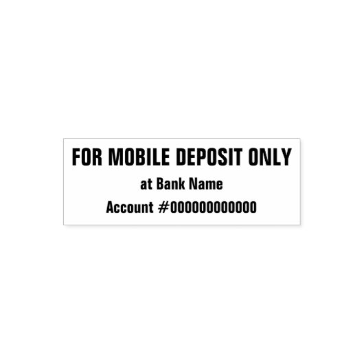 Nur für mobile Einlagen: Bankname und Kontonummer Permastempel (Design)