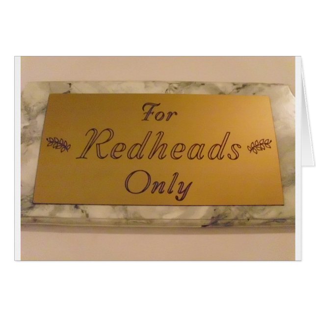 Nur für Redheads, Plaque Design (Vorderseite (Horizontal))