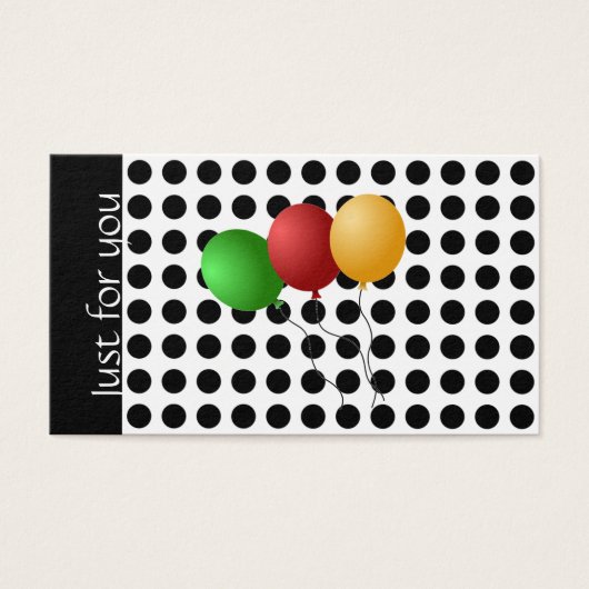 Nur für Sie Geschenke Karte schwarz und weiß Polka (Vorderseite)