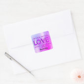 Nur für Sie mit Liebe hergestellt, rosa hell Quadratischer Aufkleber (Umschlag)