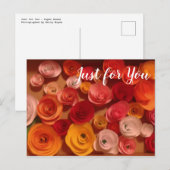 Nur für Sie - Papier-Rose Postkarte (Vorne/Hinten)