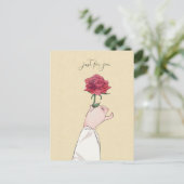 Nur für Sie rote Rose Postkarte (Stehend Vorderseite)