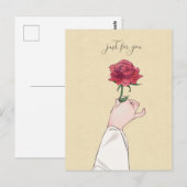 Nur für Sie rote Rose Postkarte (Vorne/Hinten)