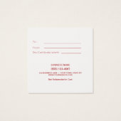 Nur für Sie rustikales Geschenkgutschein (Rückseite)