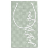 Nur für Sie Sage Green Polka Dot Kleine Geschenktüte (Rückseite)