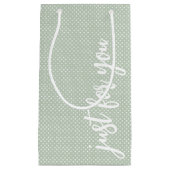 Nur für Sie Sage Green Polka Dot Kleine Geschenktüte (Vorderseite)