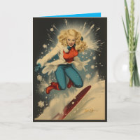 Nur für Snowboarder - Faltkarte