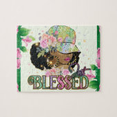 Nur gesegnet Black Melanin Frau Sista Liebe Gott Puzzle (Horizontal)