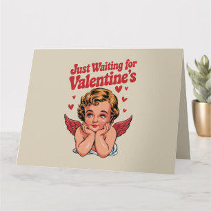 Nur Gewartet für Valentins Retro Baby Cupid Liebe Karte