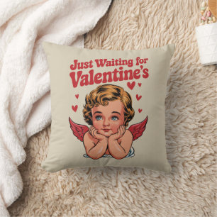 Nur Gewartet für Valentins Retro Baby Cupid Liebe Kissen