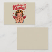 Nur Gewartet für Valentins Retro Baby Cupid Liebe Mitteilungskarte (Vorne/Hinten)
