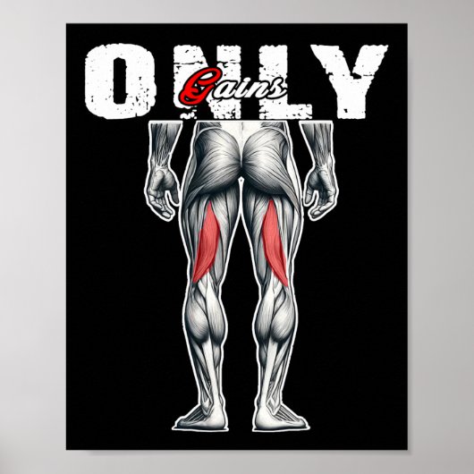 Nur Gewinner Bodybuilding Workout Gym4 Poster (Vorne)