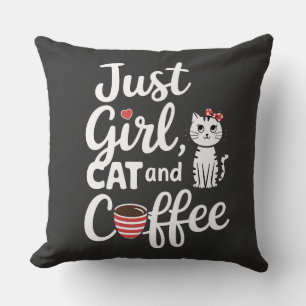 Nur Girl Cat und Kaffee Kissen