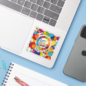 "Nur glückliche Vibes bitte! Aufkleber (Laptop mit iPhone)