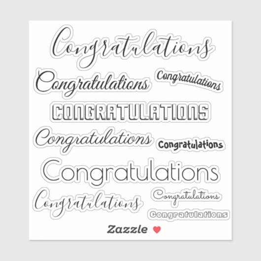 Nur Glückwünsche | Nur schwarz Aufkleber (Blatt)