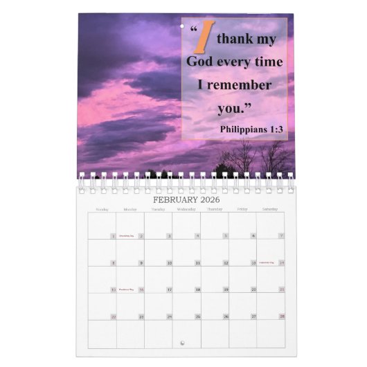 Nur Gott-12-monatiger inspirierend Kalender (Feb 2026)