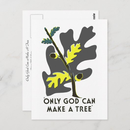 Nur Gott kann einen Baum machen Postkarte (Vorne/Hinten)