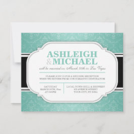 NUR Graue und Aquamarine Damaskus-Hochzeitsstimmun Einladung