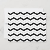 NUR Graue und Schwarz-weiße Zickzack Hochzeitsempf Einladung (Rückseite)