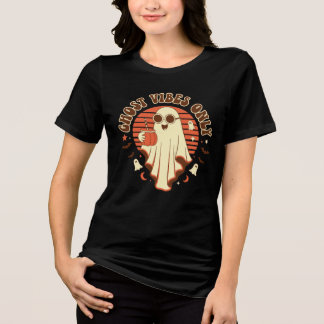 Nur gruselige Geister-Vibes Retro Süß Halloween Tri-Blend Shirt