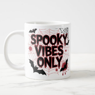 Nur Gruselige Vibes Roter Schwarzer Web Bat Hallow Jumbo-Tasse