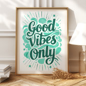 Nur gute Bilder: Aquamarine Typografie Kunstdruckk Poster