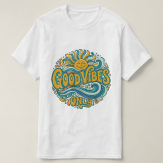 Nur gute Schwingungen Shirt Positive Retro-Sonne-T