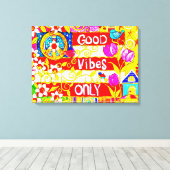 Nur gute Tiere, Friedenszeichen, Flagge, Milchsträ Leinwanddruck (Insitu (Holzboden))