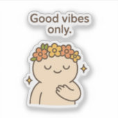 Nur gute Tiere - Niedlicher Chubby-Charakter Posit Aufkleber (Vorderseite)