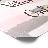 NUR GUTE VIBEN - Pink Gold Zitat Poster (Ecke)