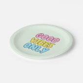 Nur gute Vibes 7" runder Papier-Teller Pappteller (Schrägansicht)