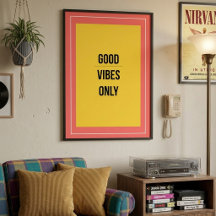 Nur gute Vibes — 90er Retro-Maximalist-Poster